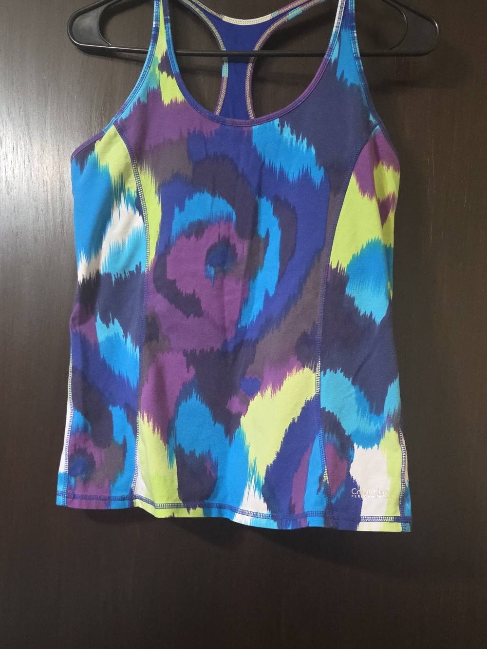 Calvin Klein Racerback Tank - Blue/ Purple built in support